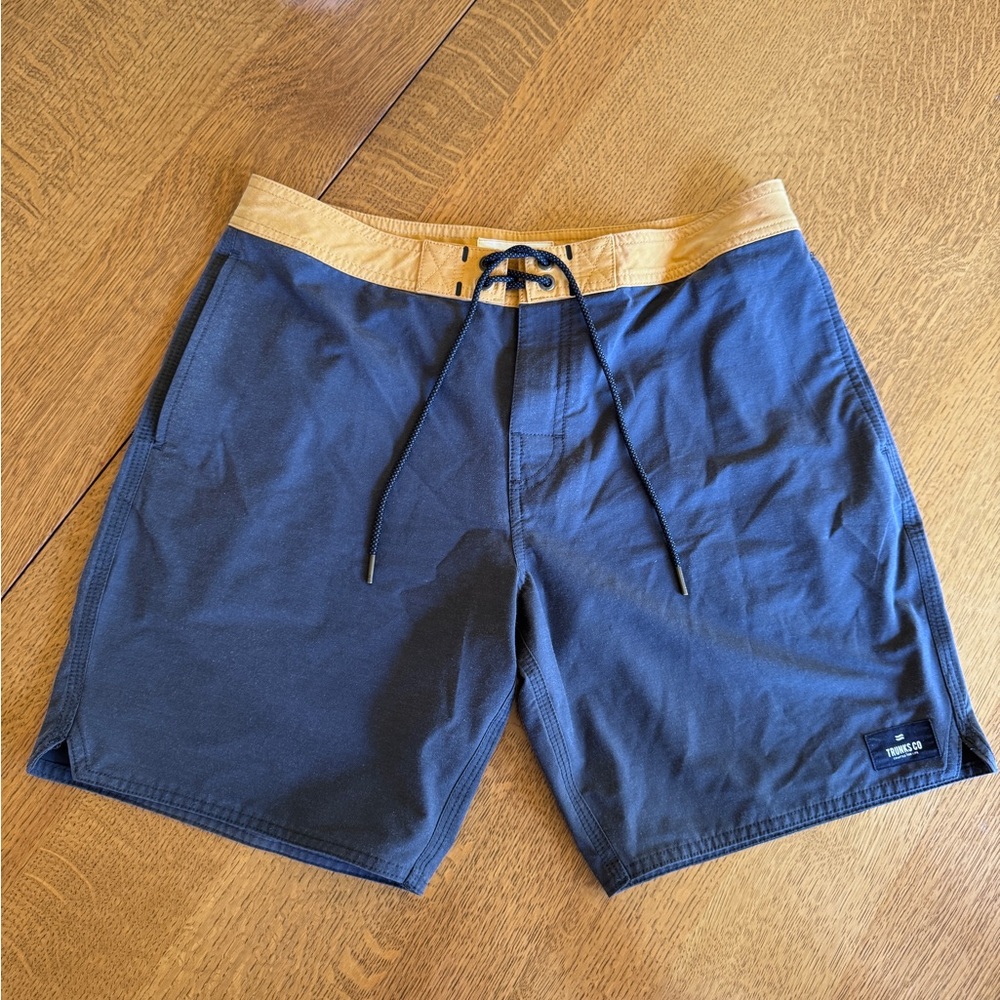 Men's Charcoal Swim Trunks with goldenrod Waistband